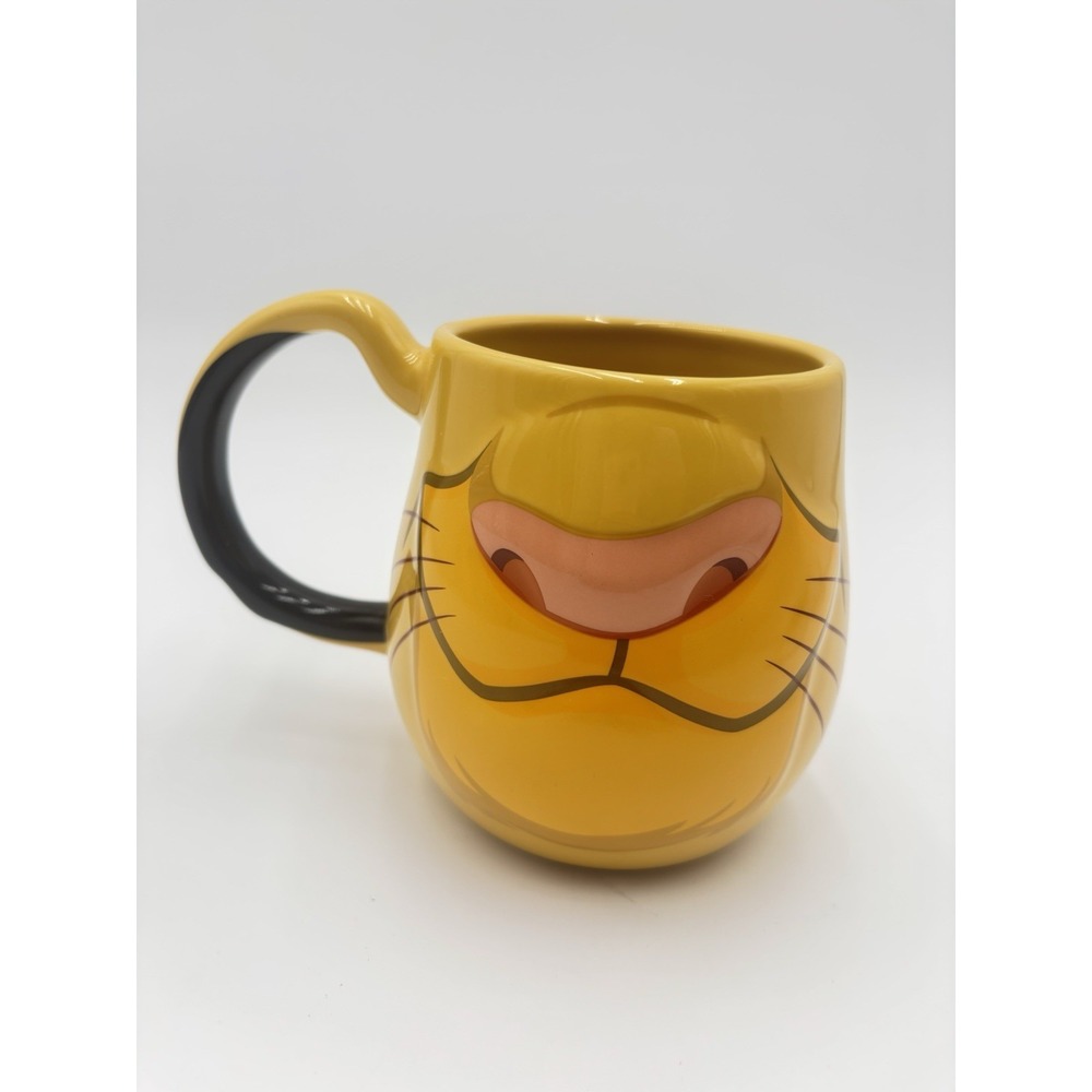 Disney Simba Lion King Face Sculpted Ceramic Coffee Mug Yellow 16oz
